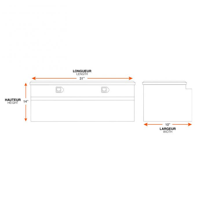 FRAMCO ALUMINUM TRAILER BOX (31" X 10" X 14") photo 3