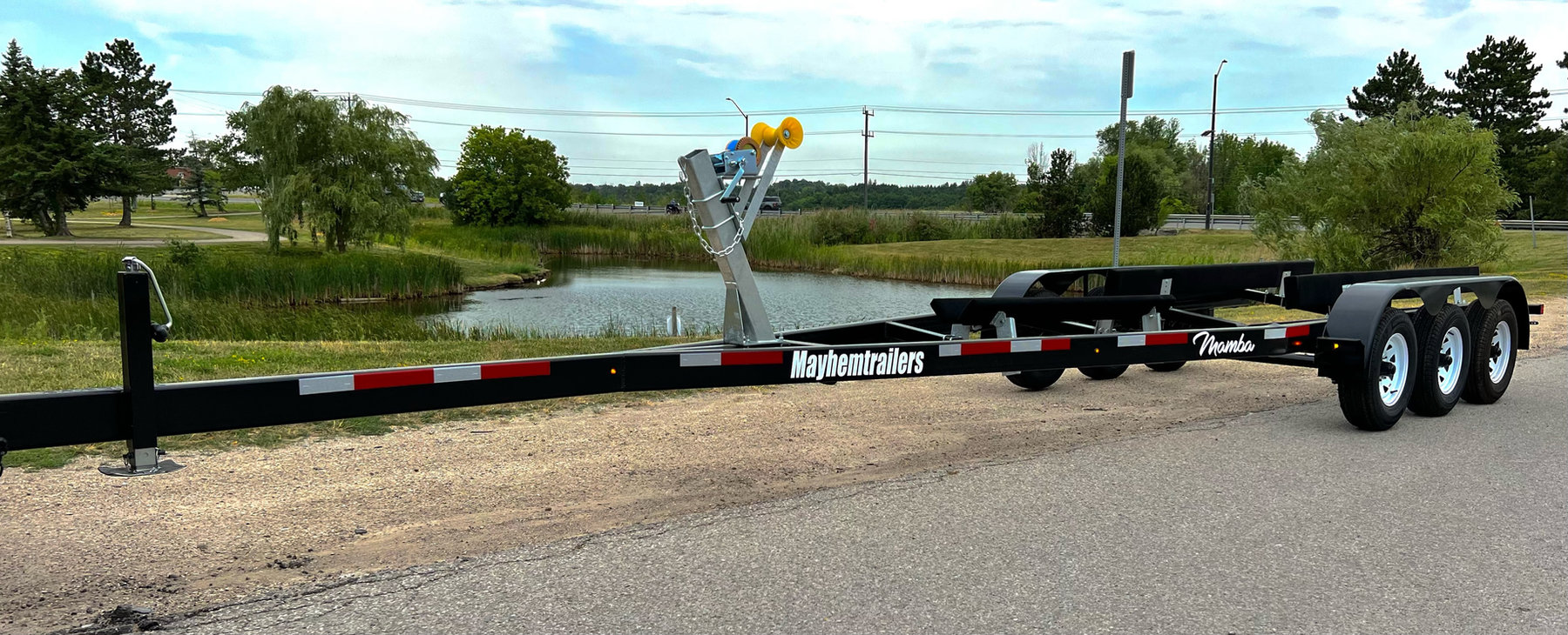 28-34ft Steel 15,000lb Boat Trailer Tri Axle photo 1