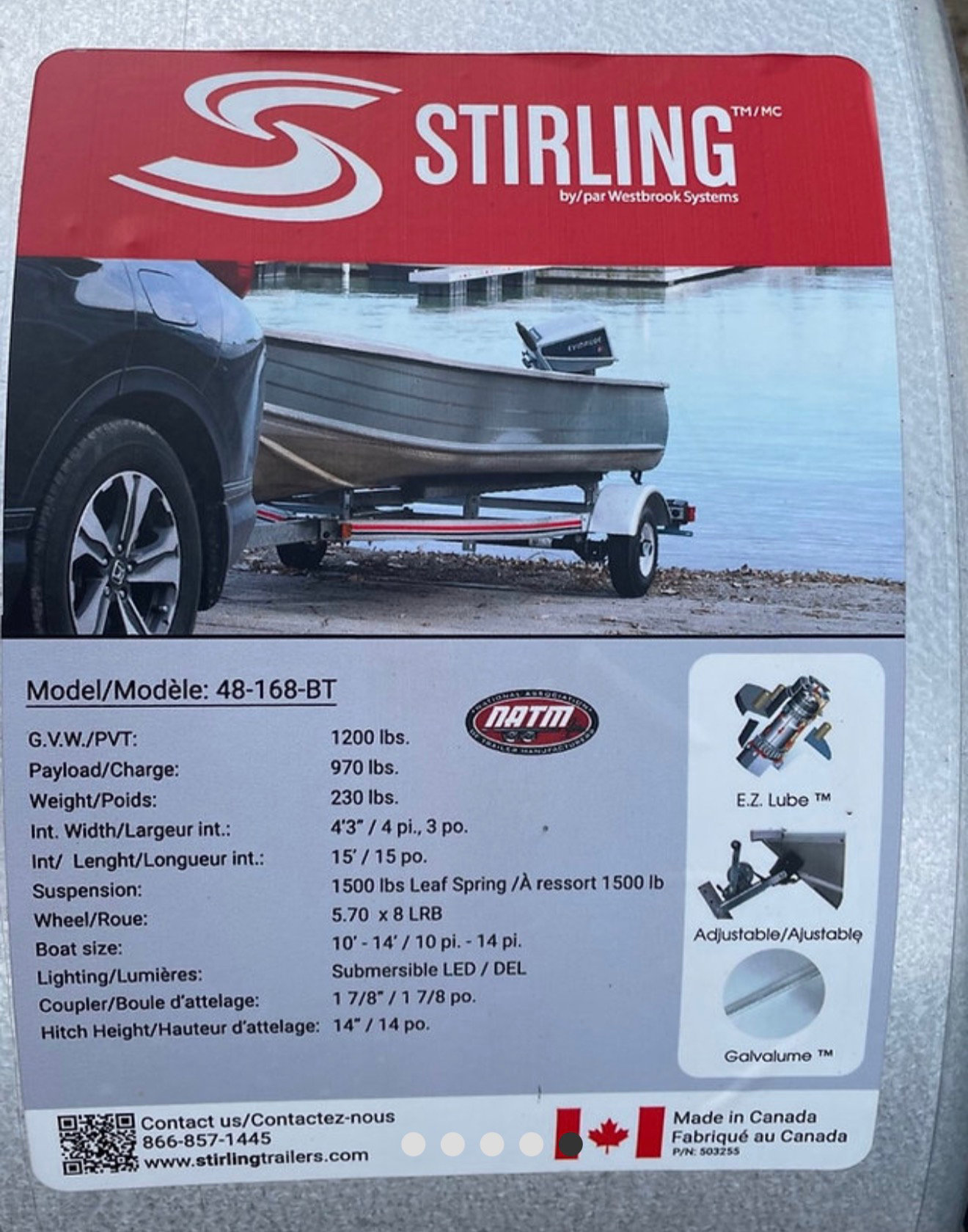 Small Boat Trailer up to 16ft Tin or Inflatable Boat Trailer photo 4
