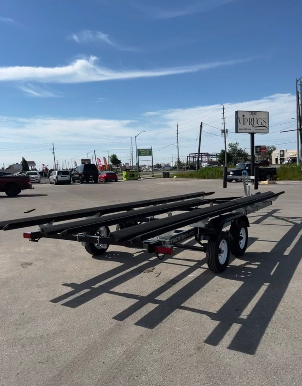 7,000lb Tandem Steel Pontoon Tri-Toon Boat Trailer photo 4