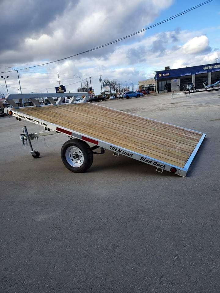 Mayhem trailers aluminum double atv snowmobile trailer photo 1