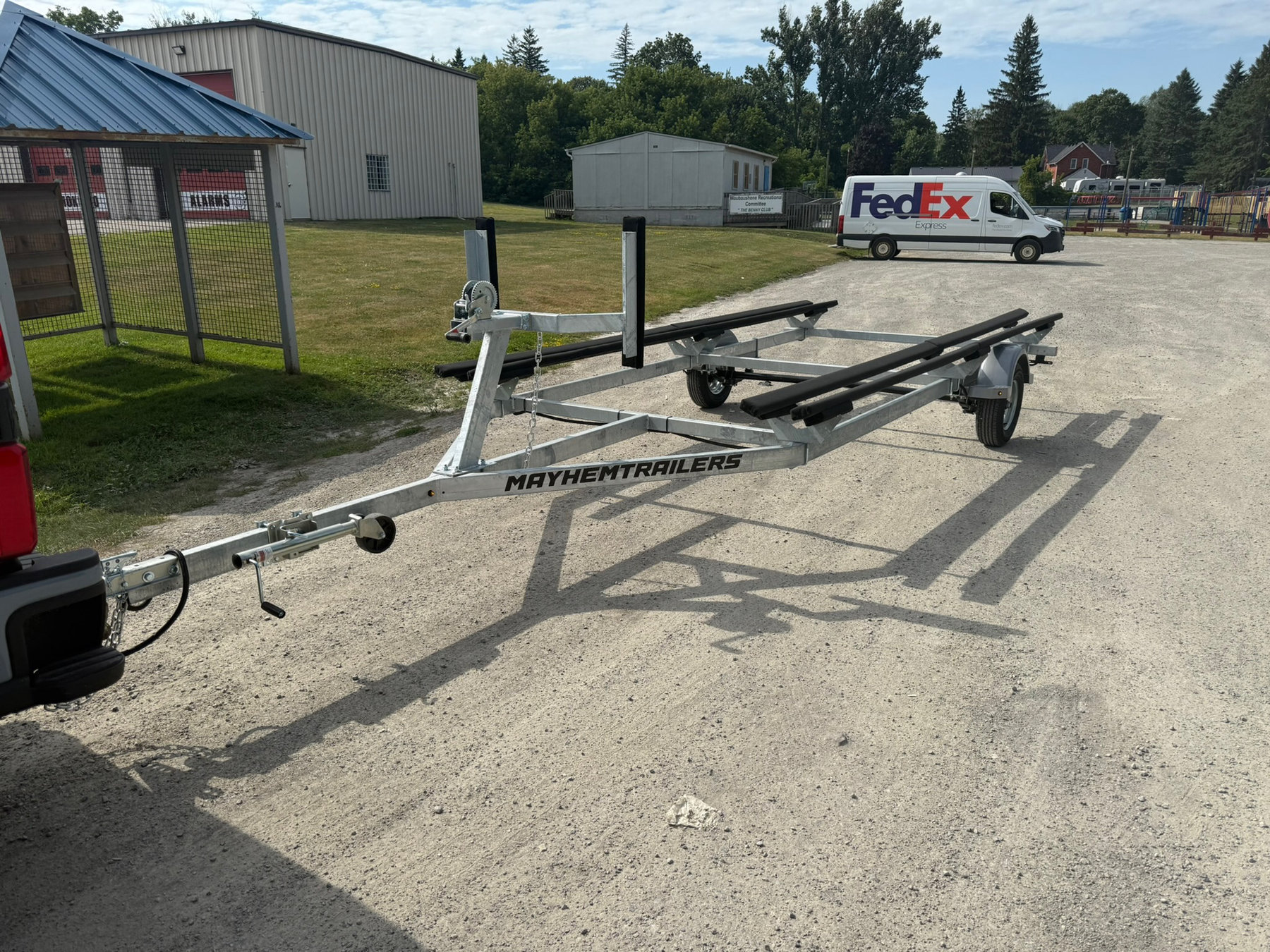 Galvanized Pontoon Boat Trailer Single Axle photo 1